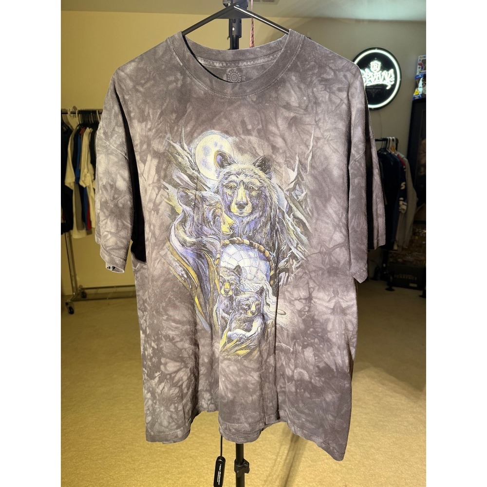 #85 -The Mountain Black Bear Family Dreamcatcher Tie‎ Dye Graphic T Shirt XL USA
